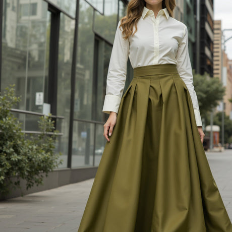 Stretch Cotton Sateen - Olive Green - Mood Exclusive Carlos Collection