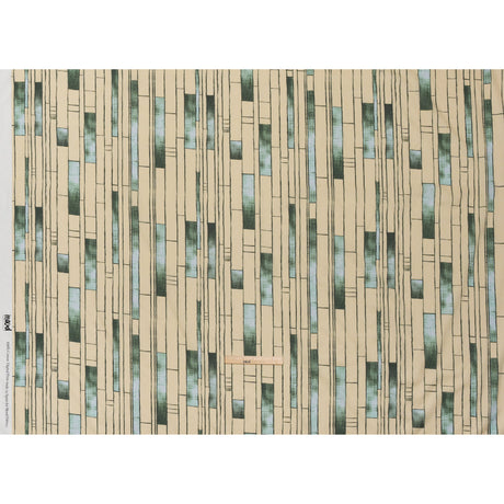 Cotton Voile - Green and Cream Geometric Blocks - Cliffside Climb Print - Mood Exclusive Acadia Collection