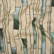 Cotton Voile - Green and Cream Geometric Blocks - Cliffside Climb Print - Mood Exclusive Acadia Collection