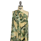 Cotton Voile - Green and Cream Butterflies - Monarch Mountain Print - Mood Exclusive Acadia Collection
