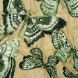 Cotton Voile - Green and Cream Butterflies - Monarch Mountain Print - Mood Exclusive Acadia Collection