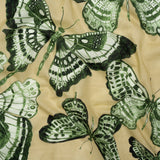 Cotton Voile - Green and Cream Butterflies - Monarch Mountain Print - Mood Exclusive Acadia Collection
