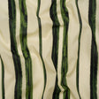 Cotton Voile - Cream and Green Painted Stripes - Verdant Trail Print - Mood Exclusive Acadia Collection