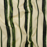 Cotton Voile - Cream and Green Painted Stripes - Verdant Trail Print - Mood Exclusive Acadia Collection