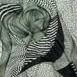 Cotton Voile - Dark Green and White Doodled Patterns - Forest Fantasy Print - Mood Exclusive Acadia Collection