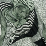 Cotton Voile - Dark Green and White Doodled Patterns - Forest Fantasy Print - Mood Exclusive Acadia Collection