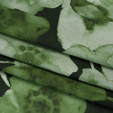 Cotton Voile - Green Painterly Flowers - Coastal Clover Print - Mood Exclusive Acadia Collection