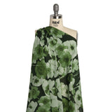 Cotton Voile - Green Painterly Flowers - Coastal Clover Print - Mood Exclusive Acadia Collection