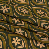 Cotton Voile - Olive, Hunter Green, and Beige Floral Ogees - Woodland Blooms Print - Mood Exclusive Acadia Collection