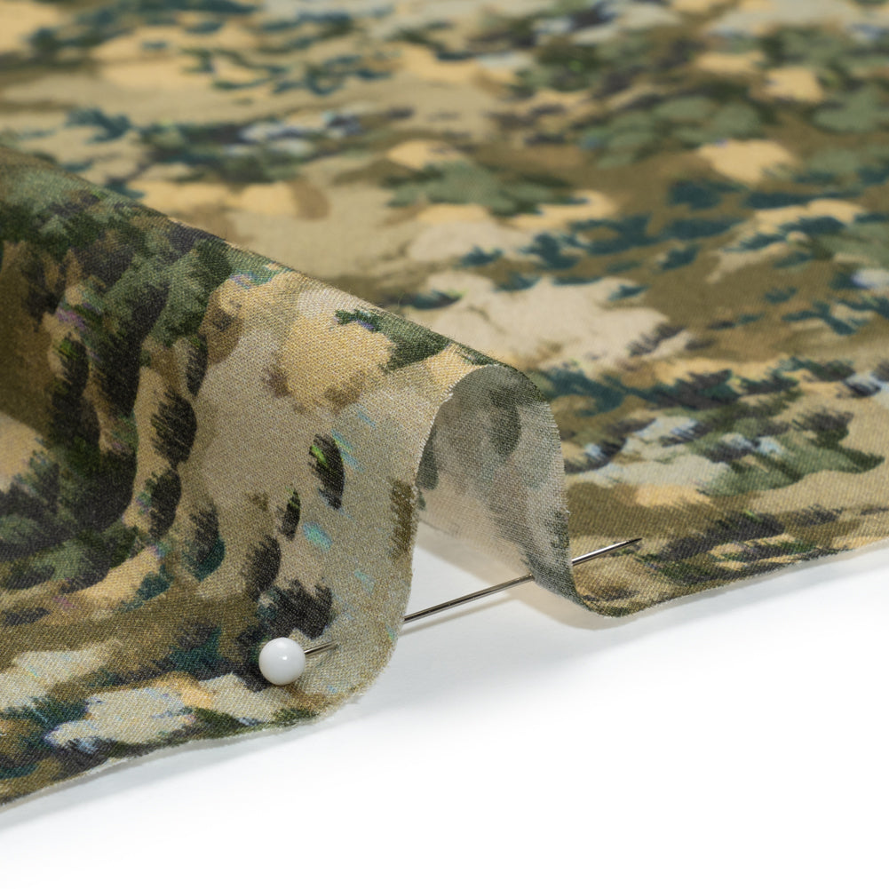 Cotton Voile - Olive, Green and Beige Abstract Dots - Forest Lookout Print - Mood Exclusive Acadia Collection