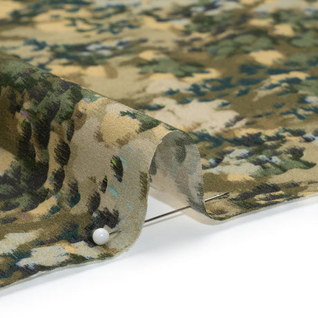 Cotton Voile - Olive, Green and Beige Abstract Dots - Forest Lookout Print - Mood Exclusive Acadia Collection