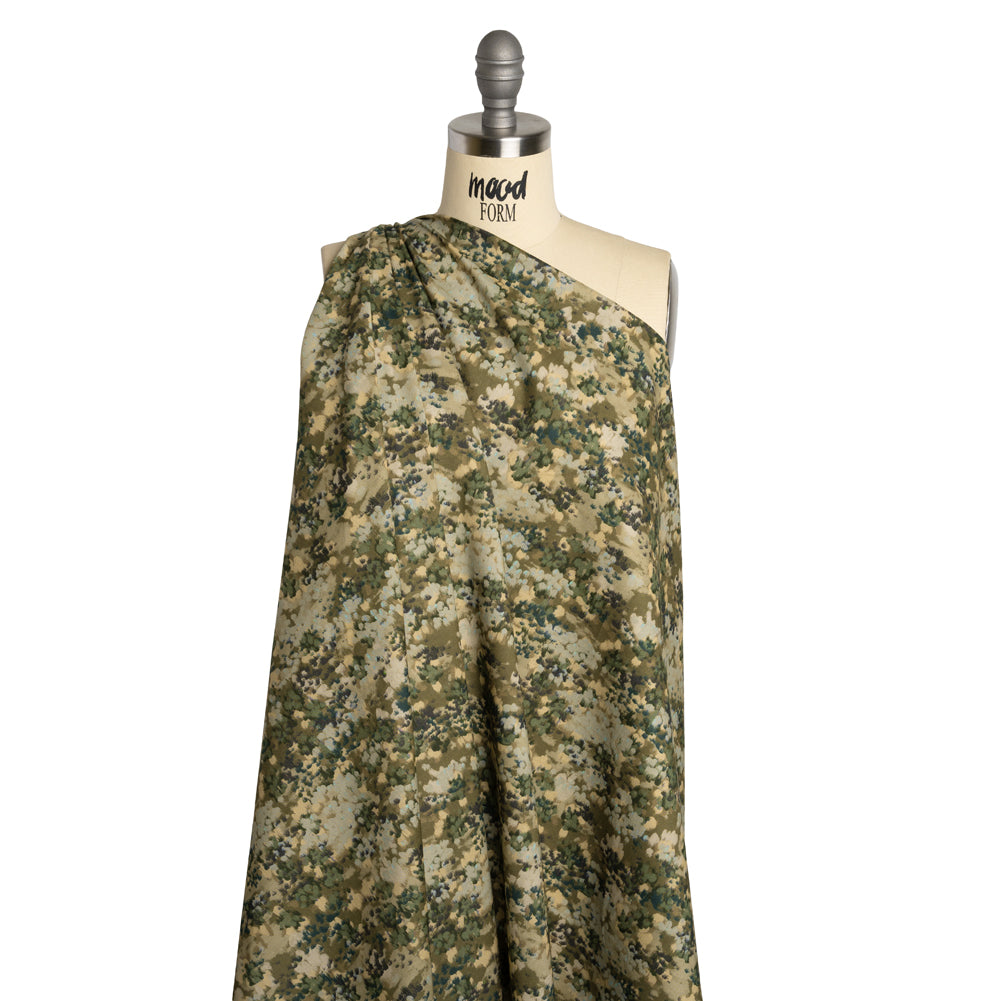Cotton Voile - Olive, Green and Beige Abstract Dots - Forest Lookout Print - Mood Exclusive Acadia Collection
