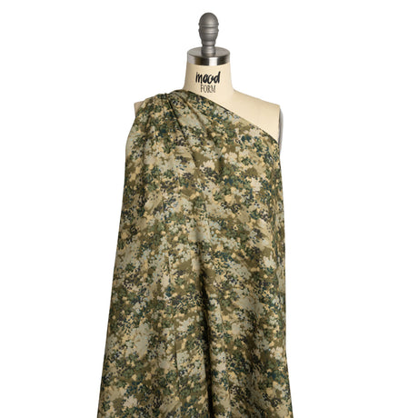 Cotton Voile - Olive, Green and Beige Abstract Dots - Forest Lookout Print - Mood Exclusive Acadia Collection