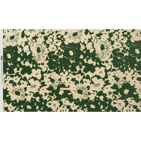 Linen and Rayon Woven - Hunter Green and Cream Big Floral - Rorschach Rosettes Print - Mood Exclusive Acadia Collection