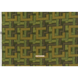 Linen and Rayon Woven - Olive and Hunter Green Geometric Lines - Hedge Maze Print - Mood Exclusive Acadia Collection