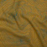 Linen and Rayon Woven - Olive and Hunter Green Abstract Lines - Topographic Map Print - Mood Exclusive Acadia Collection
