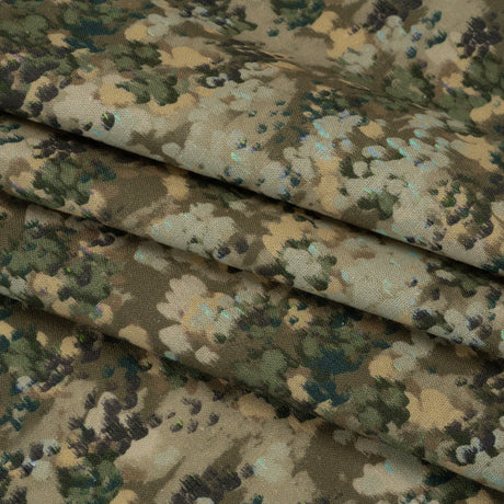 Linen and Rayon Woven - Olive, Green and Beige Abstract Dots - Forest Lookout Print - Mood Exclusive Acadia Collection