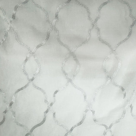 Merano Fabric Embroidered Metallic Sheer Fabric - Silver/Metallic, White/Metallic, Gray/Metallic, 59" Width (1 Yard)