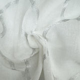 Merano Fabric Embroidered Metallic Sheer Fabric - Silver/Metallic, White/Metallic, Gray/Metallic, 59" Width (1 Yard)