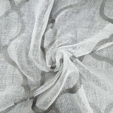 Merano Fabric Embroidered Metallic Sheer Fabric - Silver/Metallic, White/Metallic, Gray/Metallic, 59" Width (1 Yard)