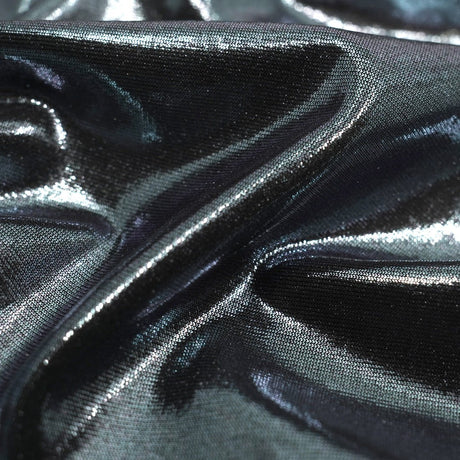 Foiled Spandex Black Metallic