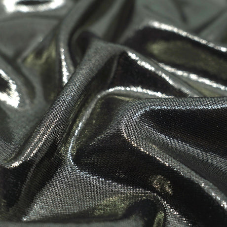 Foiled Spandex Black Metallic