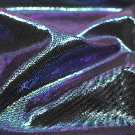 Foiled Spandex Black Metallic