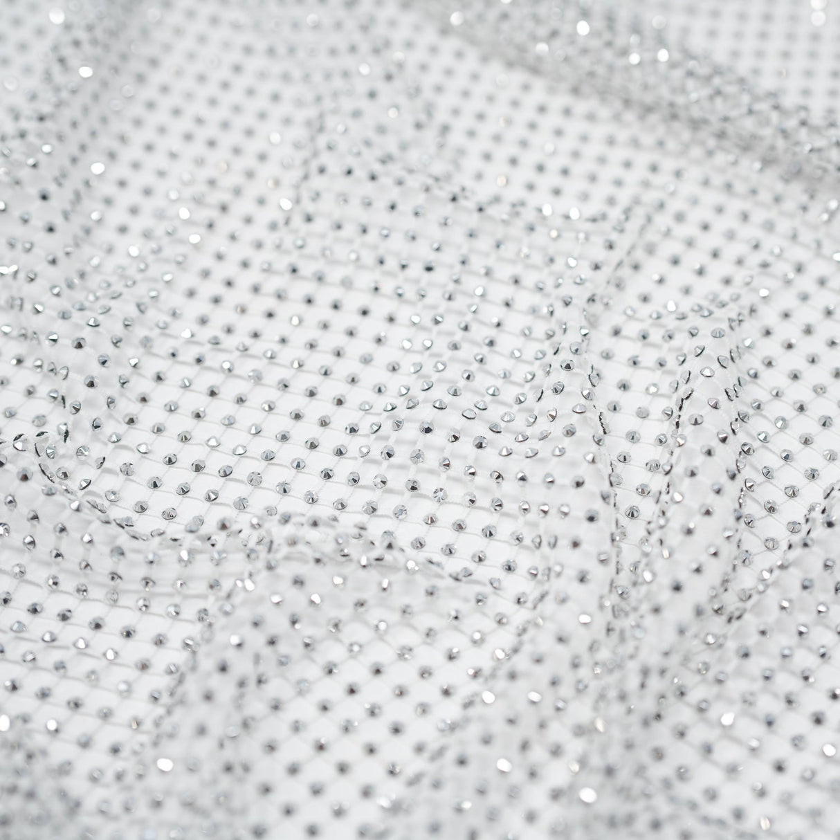 Enigma Diamond Fishnet Polyester Spandex Fabric - Rhinestone Mesh, 51/52" Usable Width (1 Yard)