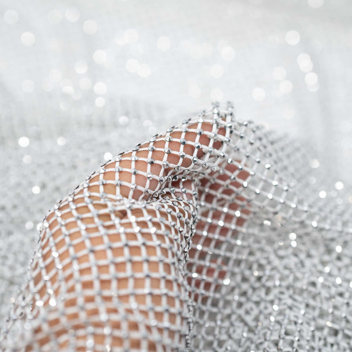 Diamond Fishnet Rhinestone Mesh