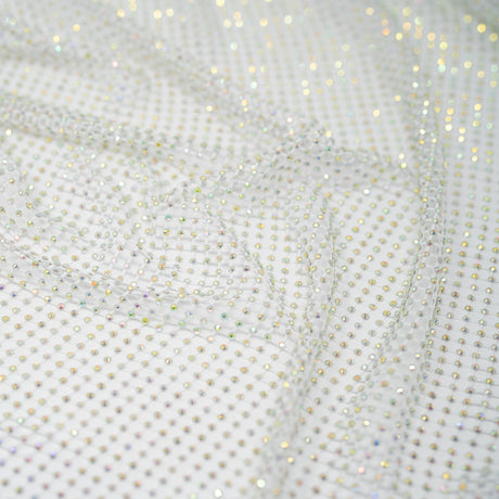 Enigma Diamond Fishnet Polyester Spandex Fabric - Rhinestone Diamond Fishnet, 51/52" Width (1 Yard)