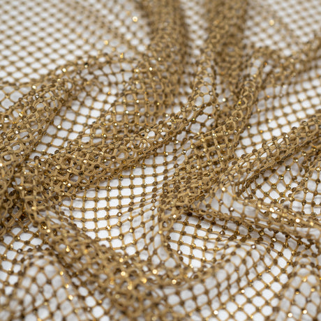 Enigma Diamond Fishnet Polyester Spandex Fabric - Rhinestone Diamond Fishnet, 51/52" Width (1 Yard)