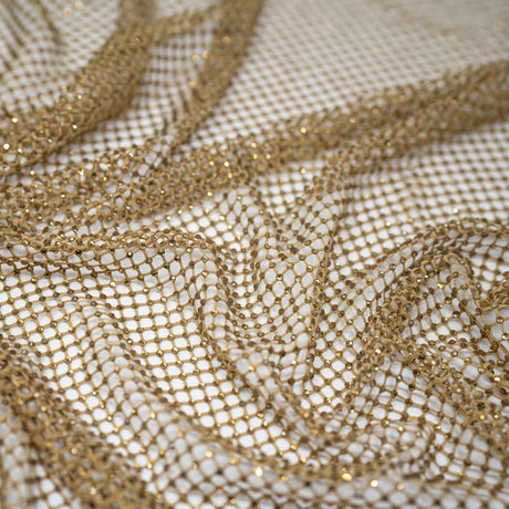 Enigma Diamond Fishnet Polyester Spandex Fabric - Rhinestone Diamond Fishnet, 51/52" Width (1 Yard)