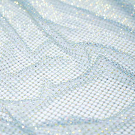 Enigma Diamond Fishnet Polyester Spandex Fabric - Rhinestone Diamond Fishnet, 51/52" Width (1 Yard)