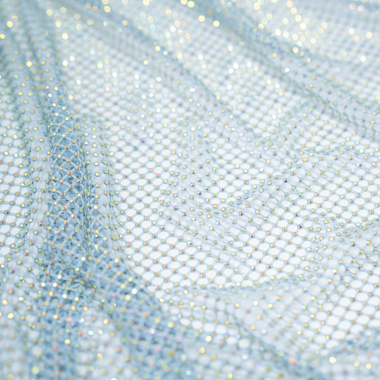 Enigma Diamond Fishnet Polyester Spandex Fabric - Rhinestone Diamond Fishnet, 51/52" Width (1 Yard)