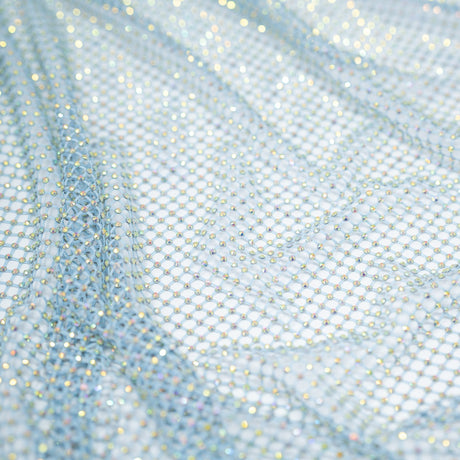 Enigma Diamond Fishnet Polyester Spandex Fabric - Rhinestone Diamond Fishnet, 51/52" Width (1 Yard)