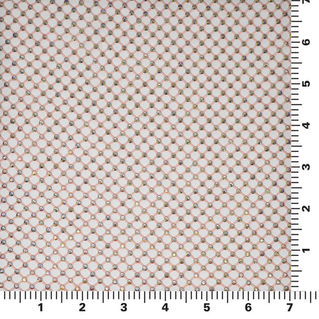 Enigma Diamond Fishnet Polyester Spandex Fabric - Rhinestone Diamond Fishnet, 51/52" Width (1 Yard)