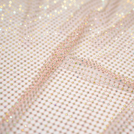 Enigma Diamond Fishnet Polyester Spandex Fabric - Rhinestone Diamond Fishnet, 51/52" Width (1 Yard)
