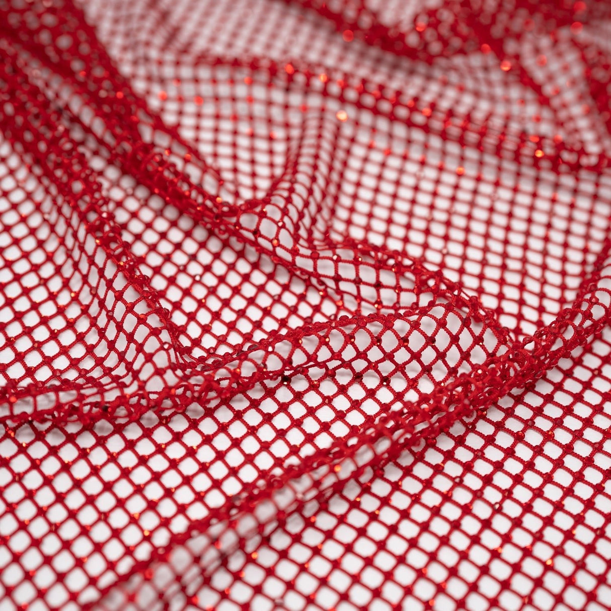 Enigma Diamond Fishnet Polyester Spandex Fabric - Rhinestone Diamond Fishnet, 51/52" Width (1 Yard)