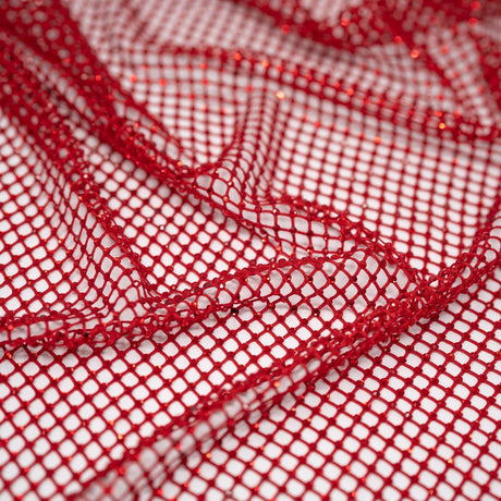 Enigma Diamond Fishnet Polyester Spandex Fabric - Rhinestone Diamond Fishnet, 51/52" Width (1 Yard)