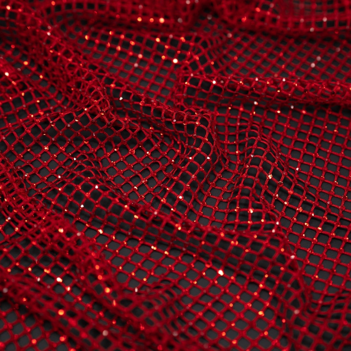 Enigma Diamond Fishnet Polyester Spandex Fabric - Rhinestone Diamond Fishnet, 51/52" Width (1 Yard)