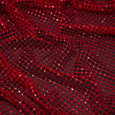 Enigma Diamond Fishnet Polyester Spandex Fabric - Rhinestone Diamond Fishnet, 51/52" Width (1 Yard)