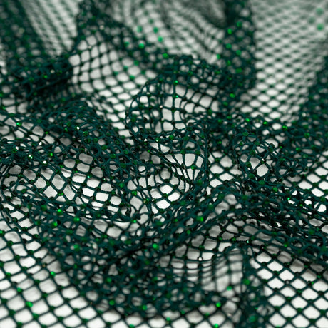 Enigma Diamond Fishnet Polyester Spandex Fabric - Rhinestone Diamond Fishnet, 51/52" Width (1 Yard)