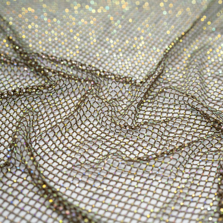 Enigma Diamond Fishnet Polyester Spandex Fabric - Rhinestone Diamond Fishnet, 51/52" Width (1 Yard)