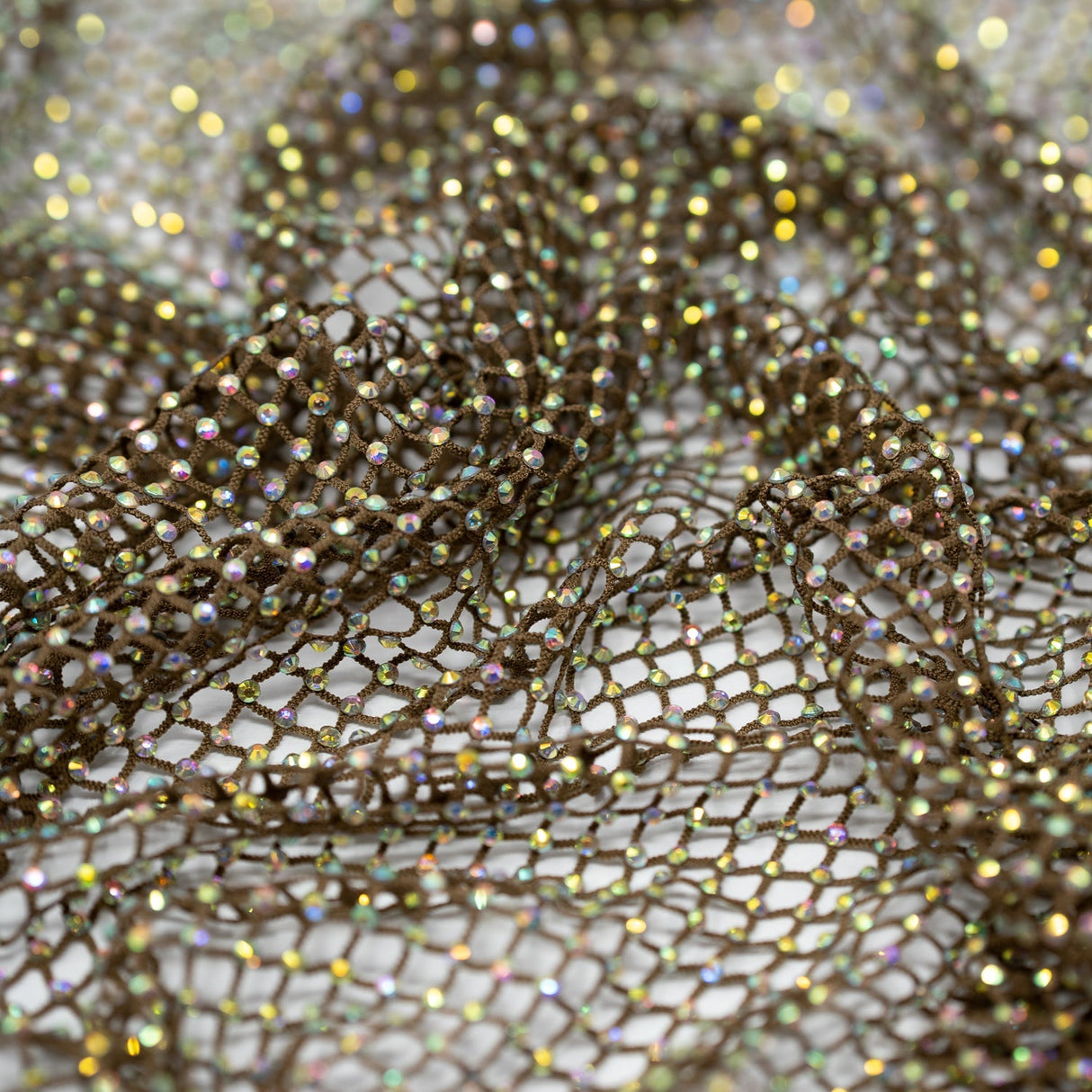 Enigma Diamond Fishnet Polyester Spandex Fabric - Rhinestone Mesh, 51/52" Usable Width (1 Yard)