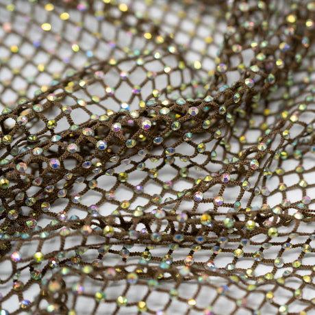 Enigma Diamond Fishnet Polyester Spandex Fabric - Rhinestone Diamond Fishnet, 51/52" Width (1 Yard)