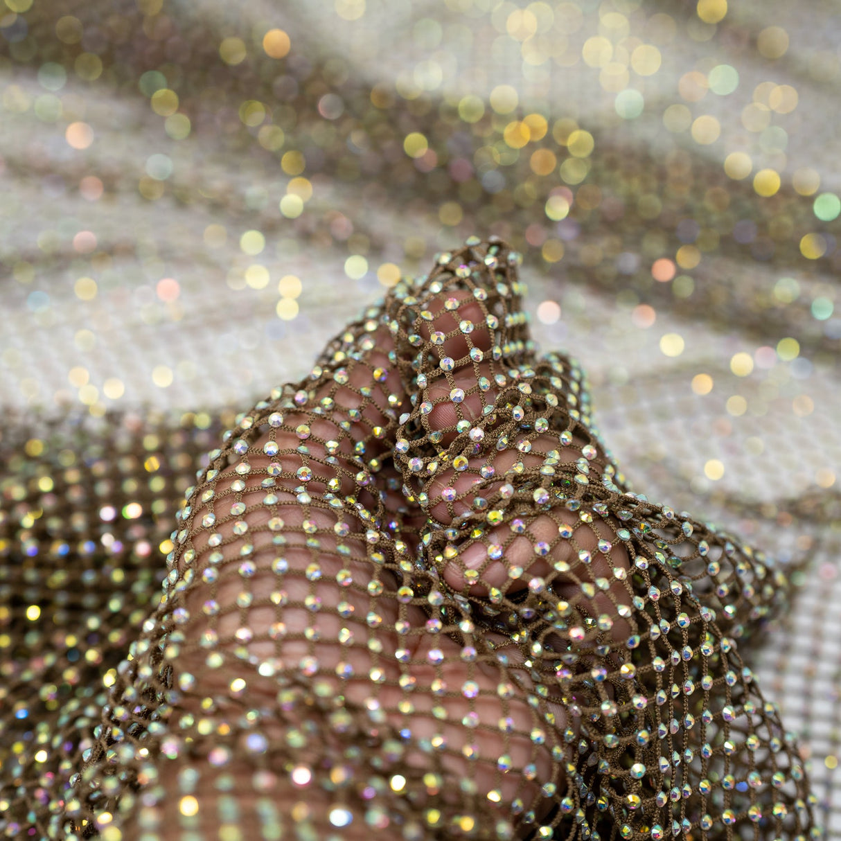 Diamond Fishnet Rhinestone Mesh