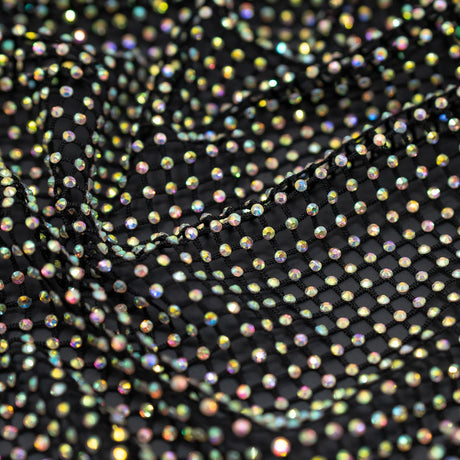 Enigma Diamond Fishnet Polyester Spandex Fabric - Rhinestone Diamond Fishnet, 51/52" Width (1 Yard)