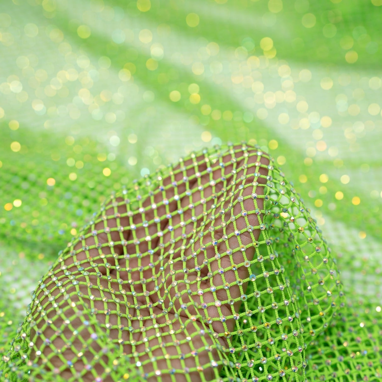 Diamond Fishnet Rhinestone Mesh