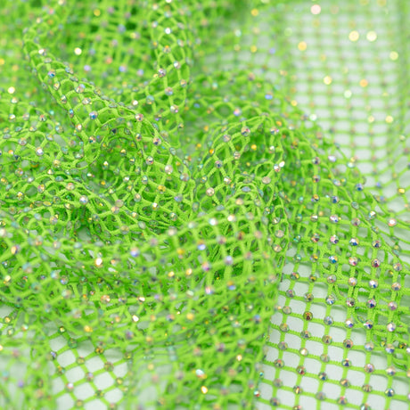 Enigma Diamond Fishnet Polyester Spandex Fabric - Rhinestone Mesh, 51/52" Usable Width (1 Yard)