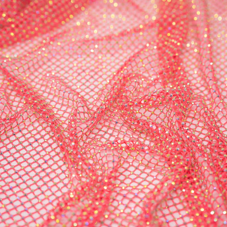 Enigma Diamond Fishnet Polyester Spandex Fabric - Rhinestone Mesh, 51/52" Usable Width (1 Yard)
